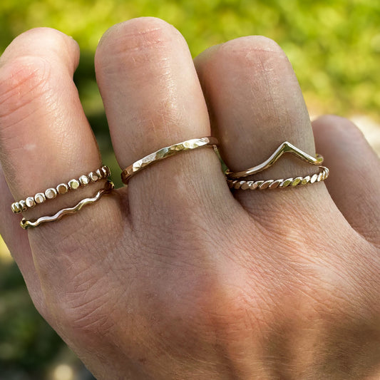 Twisted wire stacking ring close up, rope texture sterling silver Natural Earth Collective Ohio