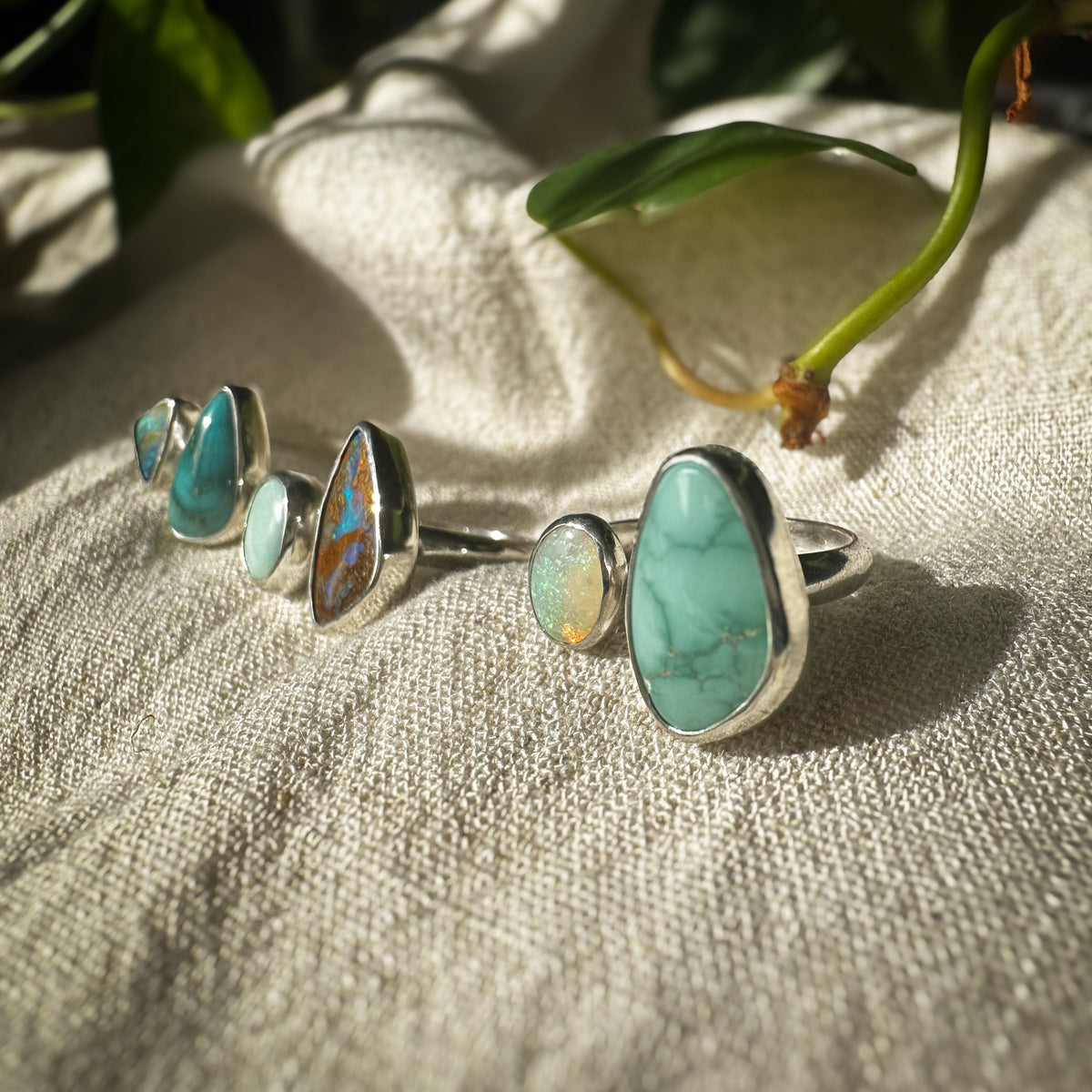 Shop handcrafted sterling silver rings set with natural turquoise, opal, and gemstones — Natural Earth Collective