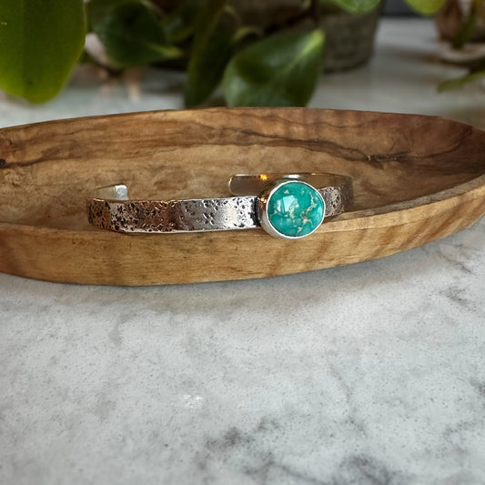 Sonoran Turquoise cuff bracelet, rich striking matrix sterling silver Natural Earth Collective Ohio