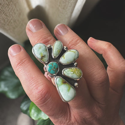 Palomino turquoise Wild Flora ring styled, handcrafted Natural Earth Collective Ohio