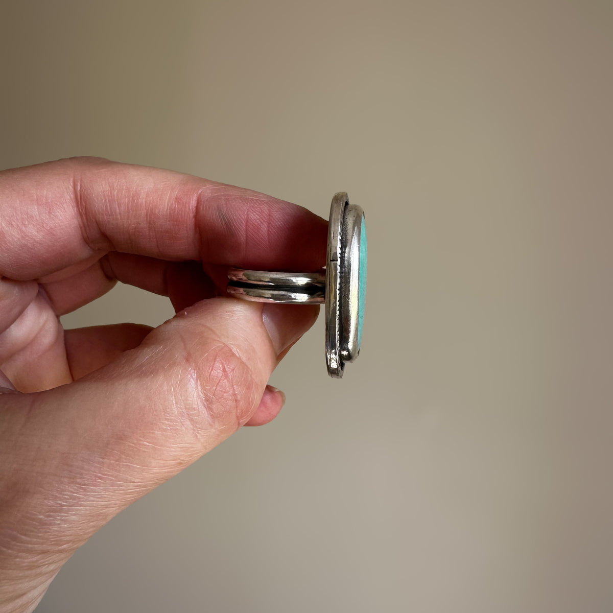 Open Sky Turquoise ring size 7.25 on hand, one of a kind handcrafted Natural Earth Collective Ohio