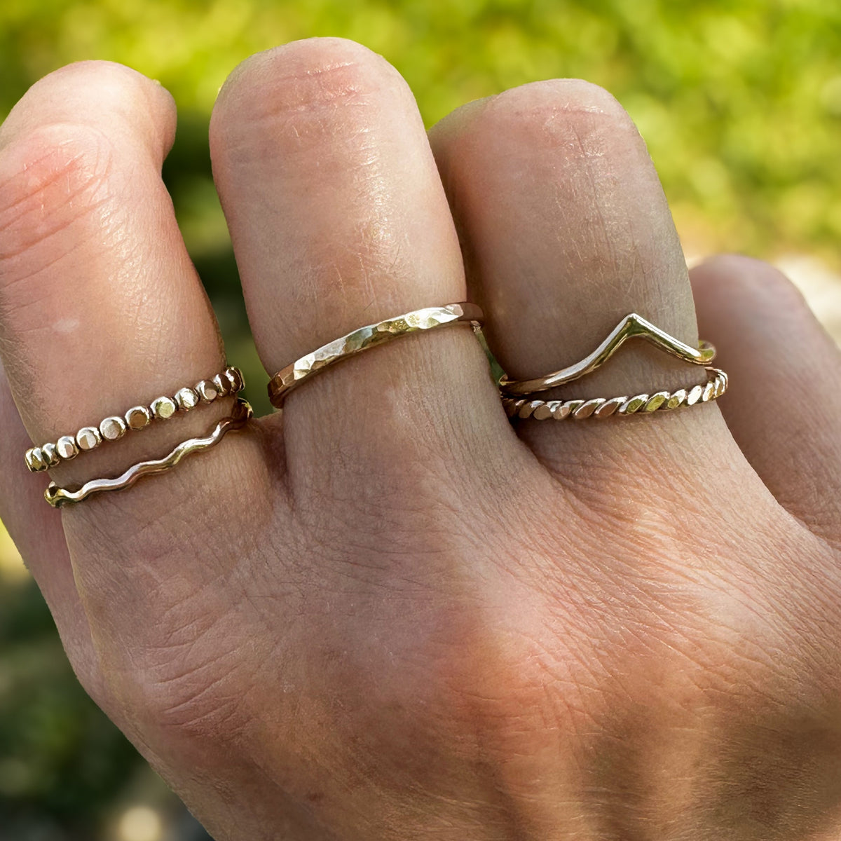 Twisted wire stacking ring close up, rope texture sterling silver Natural Earth Collective Ohio