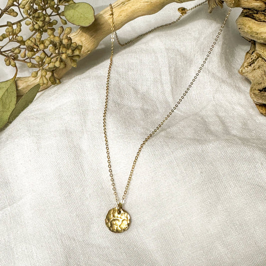Tiny hammered dot necklace, sterling silver delicate layering necklace Natural Earth Collective Ohio