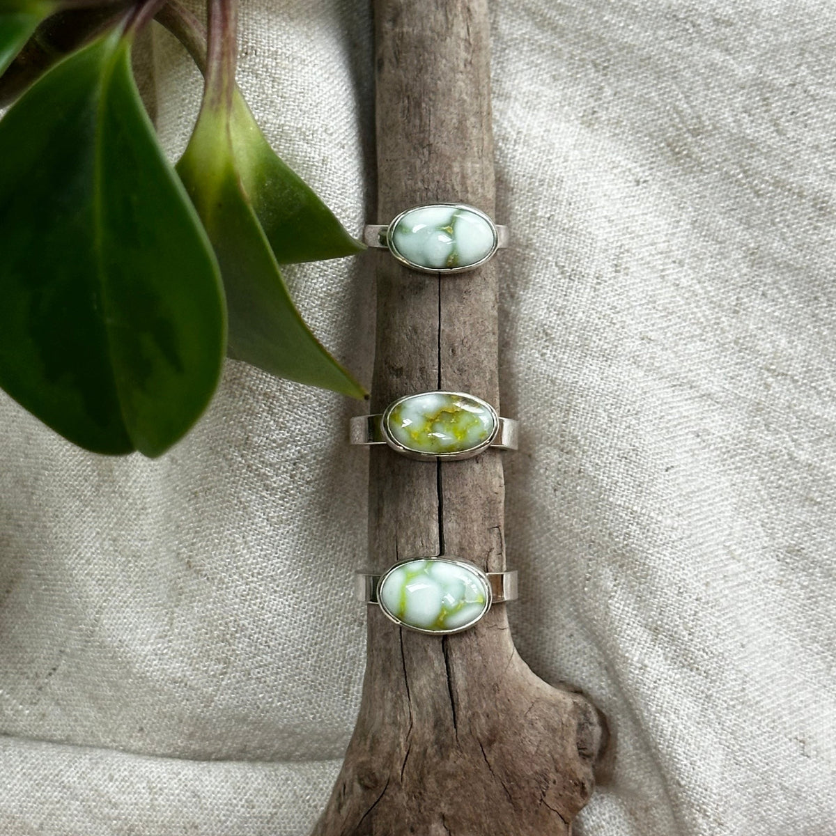 Palomino Variscite ring size 9.5 detail, natural stone sterling silver Natural Earth Collective Ohio