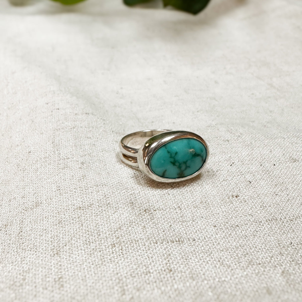 Gemmy turquoise ring close up, saturated deep blue-green natural stone Natural Earth Collective Ohio