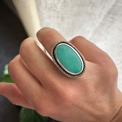 Open Sky Turquoise ring size 7.25, single natural turquoise sterling silver Natural Earth Collective Ohio