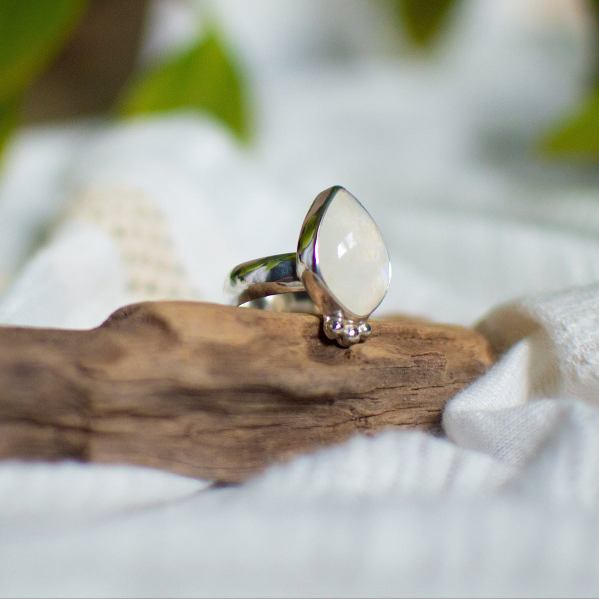 Rainbow Moonstone ring size 7.75 on hand, one of a kind Natural Earth Collective Ohio