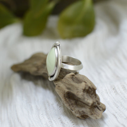 Lemon Chrysoprase ring size 7.25 on hand, one of a kind Natural Earth Collective Ohio