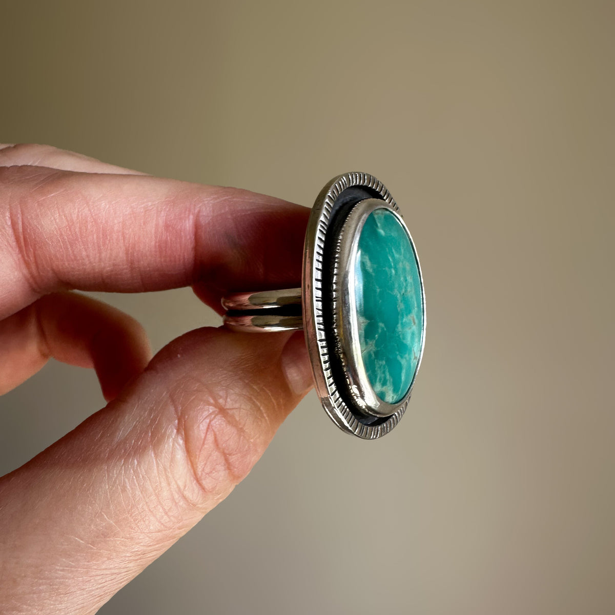 Open Sky Turquoise ring size 9.25 on hand, one of a kind handcrafted Natural Earth Collective Ohio