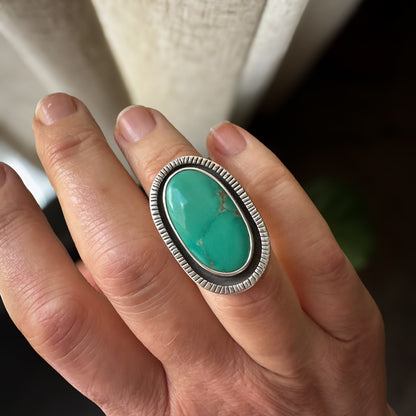 Open Sky Turquoise ring size 5.5, single natural turquoise sterling silver Natural Earth Collective Ohio