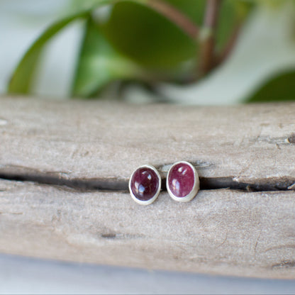 Emerald green tourmaline stud earrings, natural gemstone handcrafted Natural Earth Collective Ohio