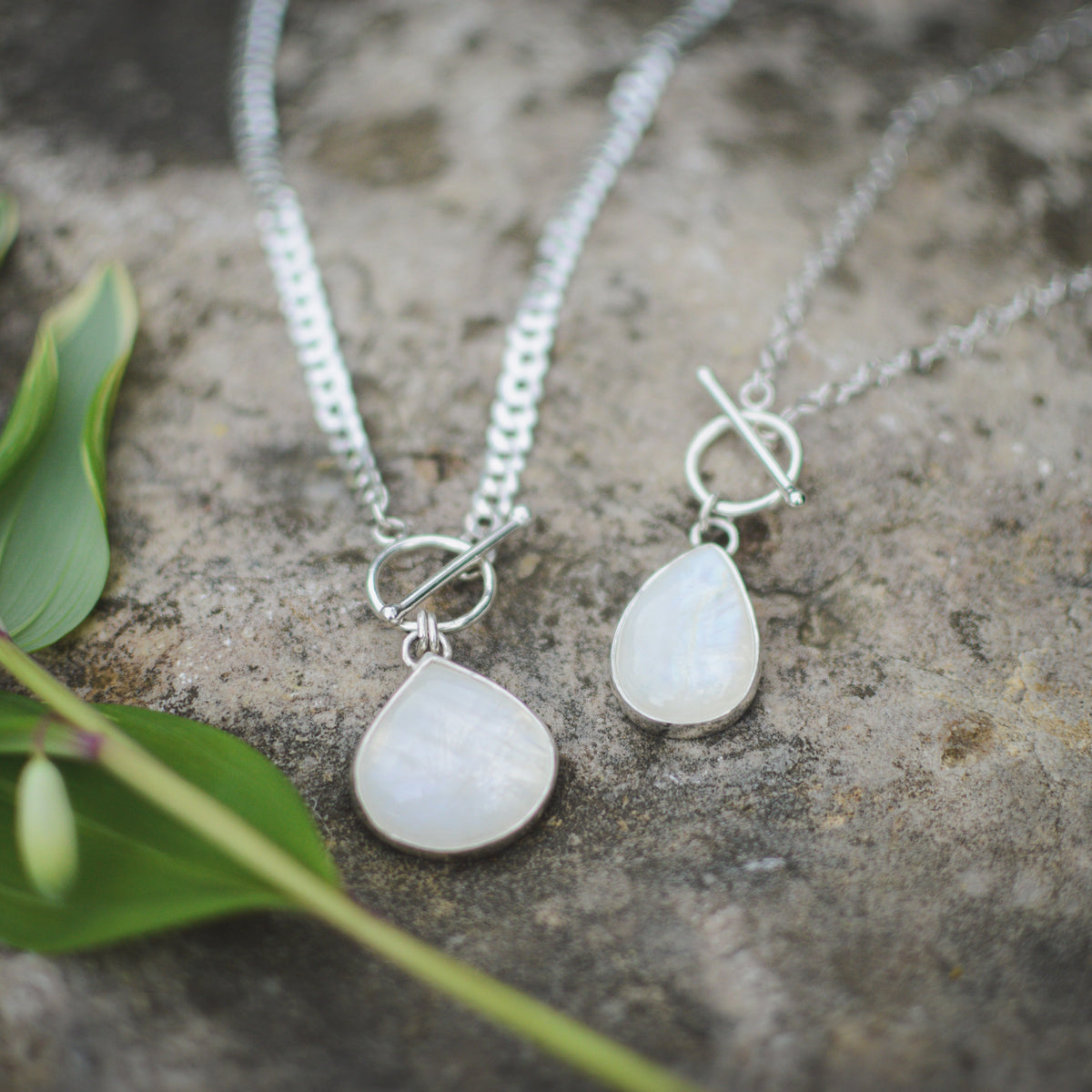 Rainbow Moonstone toggle necklace styled, one of a kind Natural Earth Collective Ohio