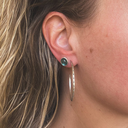 Tourmaline studs close up, colorful natural tourmaline sterling silver Natural Earth Collective Ohio
