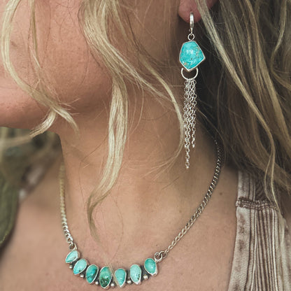 Lone Mountain Turquoise mist earrings No.3 close up, clear pale aqua Natural Earth Collective Ohio